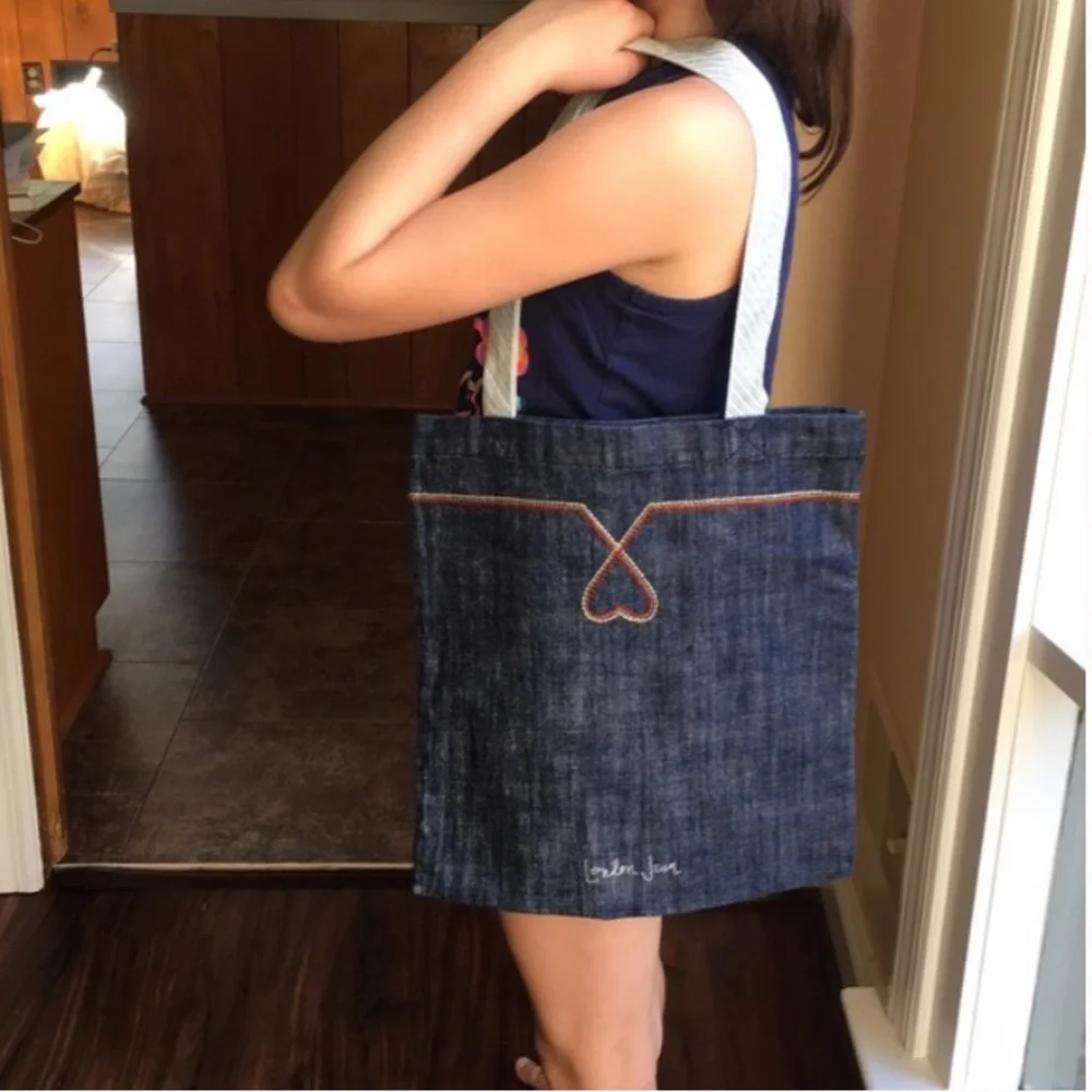 NWOT London Jean Denim Shoulder Tote Bag 12”x13”